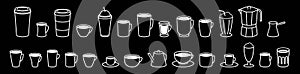 Coffee cup icons set. Coffee To Go. Teacup collection. Hot drink