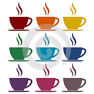 Coffee cup icons set