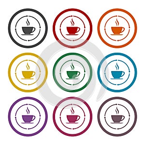Coffee cup icons set