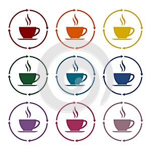 Coffee cup icons set