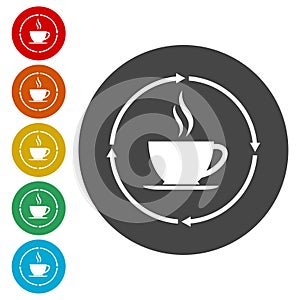 Coffee cup icons set