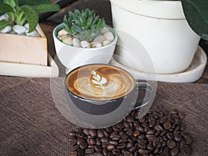 Coffee cup latte art