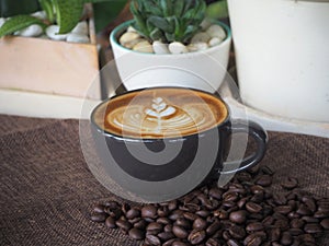 Coffee cup latte art