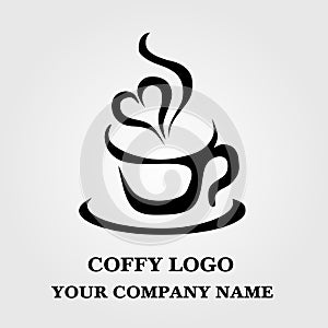 Coffee cup logo design abstract. vector illustration.