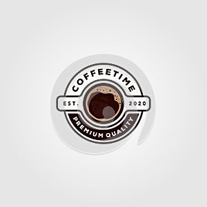 Coffee cup logo vector cafe shop illustration design