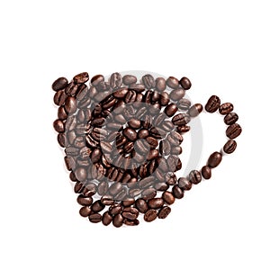 Coffee cup made from beans.