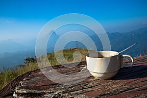 Coffee cup at mountain at Phou Khoun - Laos