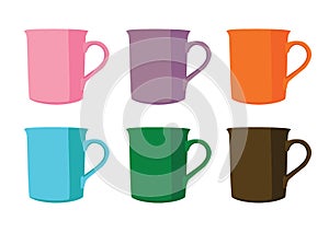 Coffee cup multi color on white background