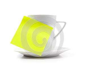 Coffee cup with note