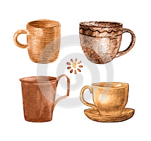 Coffee cup painted set