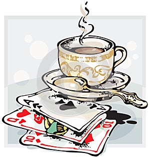 Coffee Cup and Playing Cards