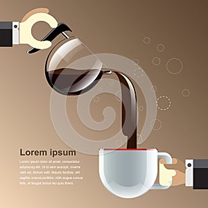 Coffee cup realistic and reflection for use content layout. vector illustration. photo