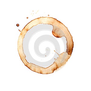 Coffee cup rings on a white background
