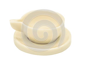 Coffee cup and saucer made of chocolate