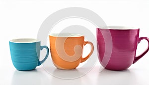 Coffee cup sizes isolated on white background.