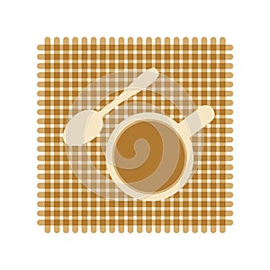 Coffee cup spoon icon