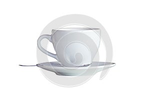 coffee cup with spoon isolated over white