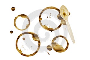 Coffee Cup Stains With Plastic Spoon