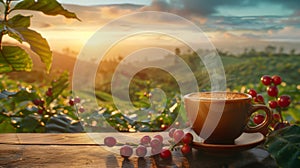 The Coffee Cup at Sunrise. AI generated