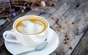 Coffee cup on table