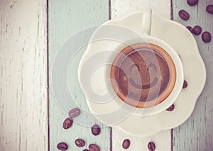 Coffee cup on table