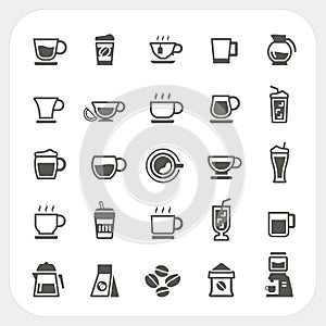 Coffee cup and Tea cup icons set