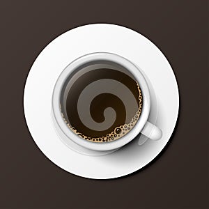 Coffee cup top view vector illustration.