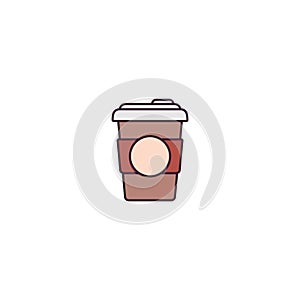 Coffee cup vector in color yellow