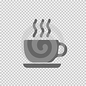 Coffee cup vector icon. Simple vector silhouette. Tea cup simple isolated vector icon. Coffee cup logo