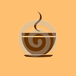 Coffee cup vector illustration.Coffee cup logo icon.