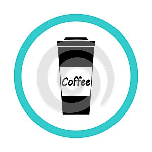 Coffee cup vector illustration icon. Coffe logo vector.