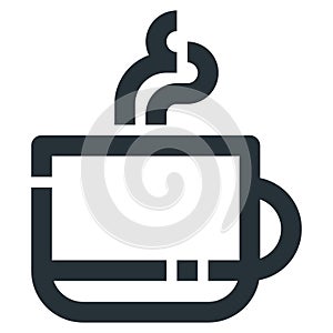 Coffee Cup Vector Line Icon 32x32 Pixel Perfect. Editable 2 Pixel Stroke Weight. Medical Health Icon for Website Mobile App