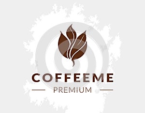 Coffee cup vector logo design template. Premium coffee shop logo photo