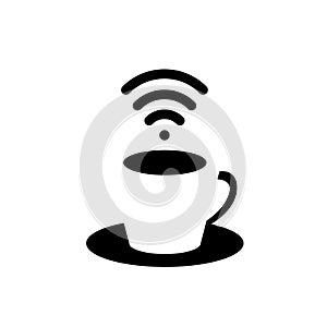 Coffee cup with WiFi signal logo