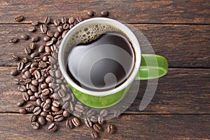 Coffee Fairtrade Cup Wood Background photo