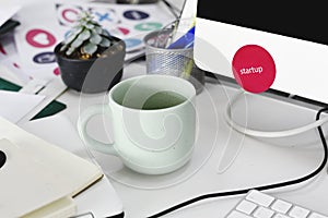 Coffee Cup on Work Table