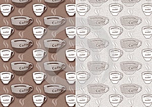 Coffee cups backgrounds set