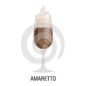 Coffee cups different cafe drinks amaretto