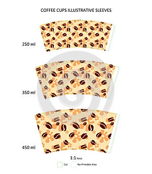 Coffee Cups Sleeves Design Templates