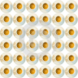 Coffee cups on white