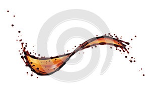 Coffee Curvy Splash Isolated on White Background.