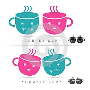 Coffee cute cup logo Vector