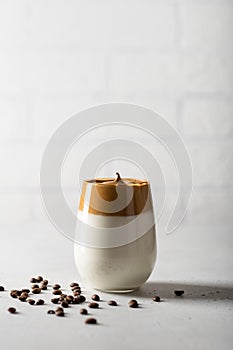 Coffee dalgona in a glass