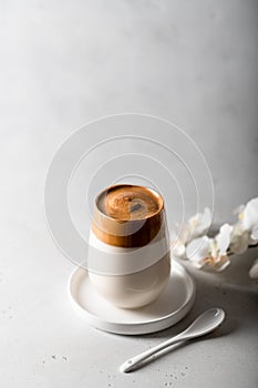 Coffee dalgona in a glass