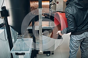 Coffee destoner machine at coffee roasting process