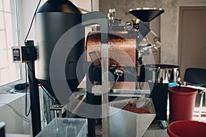 Coffee destoner machine at coffee roasting process