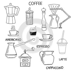 Coffee doodle collection.