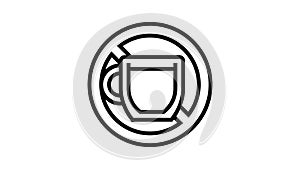 coffee drink addiction line icon animation