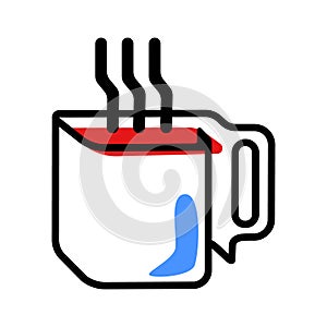Coffee drink or cup of tea color icon