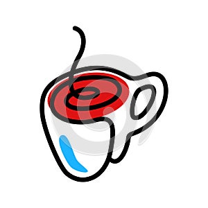 Coffee drink or cup of tea color icon